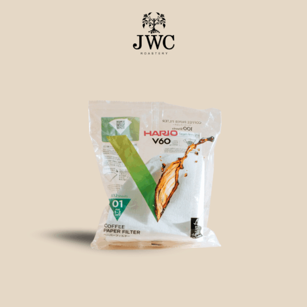 hario01 Original HARIO V60 Filter Paper 01,02 White,100 Sheets - Image 1
