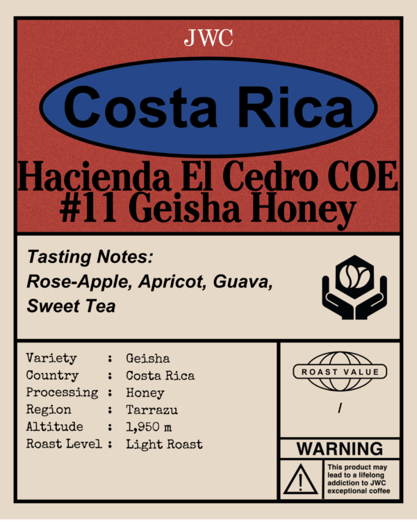 Costa Rica Hacienda El Cedro COE #11 Geisha Honey - Image 2